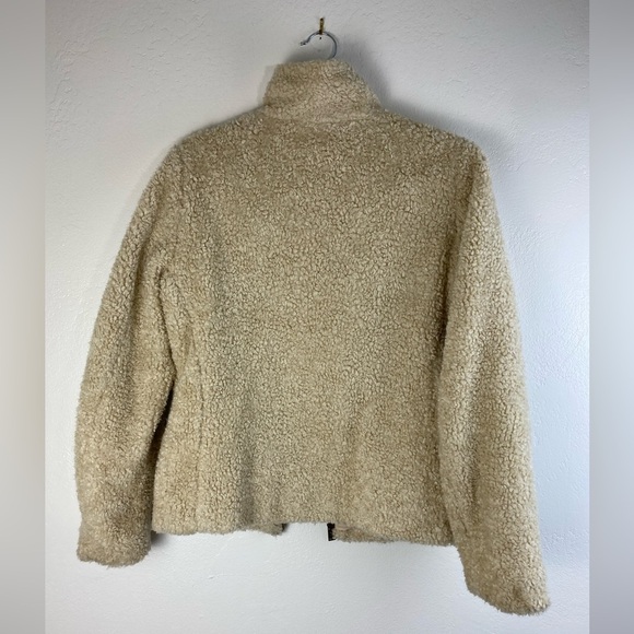Pendleton Wool Blend Fuzzy Teddy Full Zip Cream Cozy‎ Warm Pockets Jacket Small - Picture 2 of 16